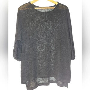 CLARA SUN‎ WOO Semi Sheer Sweater Women's Size Large Black